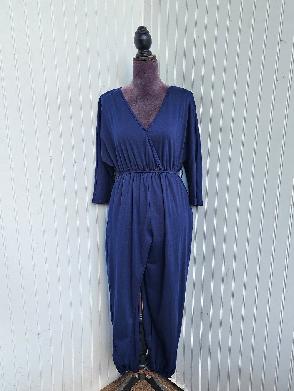 NWT CUPSHE One Piece Jumpsuits Women's Casual V Neck Jersey Stretch Navy Blue S